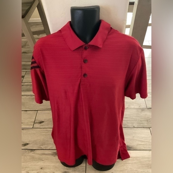 Men’s used size XL red black adidas clima cool golf polo shirt - Picture 3 of 5